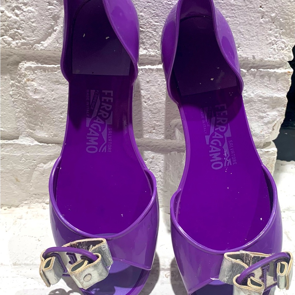 Ferragamo jelly bow flats